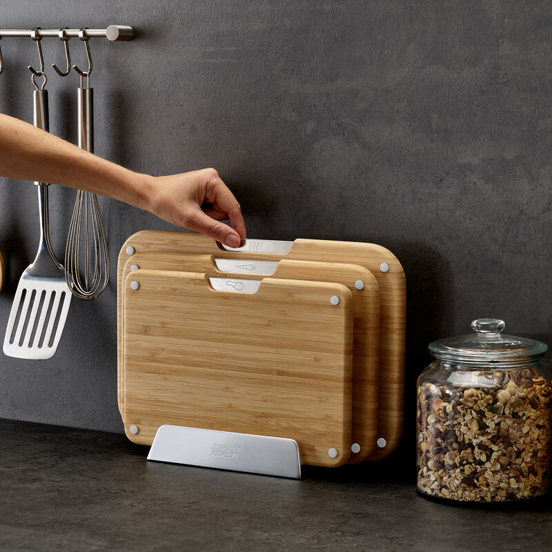 Joseph Joseph Nest Bamboo skjærefjølsett, 3 deler med stativ