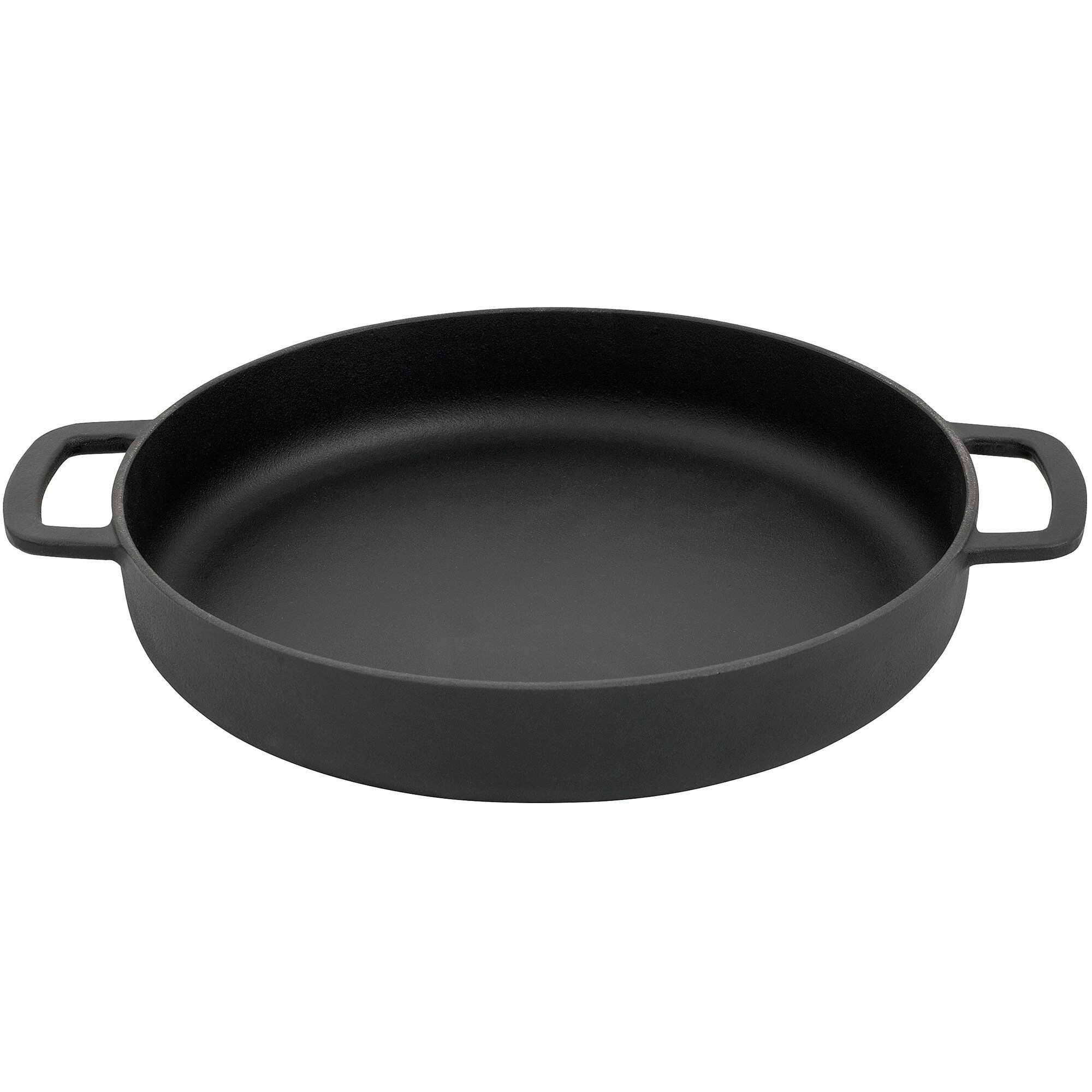 Stekepanne i støpejern med 2 håndtak, svart, 28 cm.