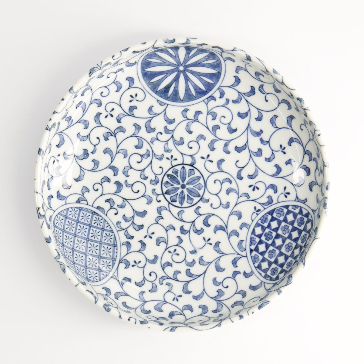Marumon Sarasa pastatallerken Ø20 cm, blå/hvid