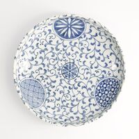Marumon Sarasa pastatallerken Ø20 cm, blå/hvid