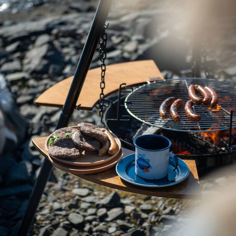 Sidebord Træ til Bålpande/Bålgrill 60