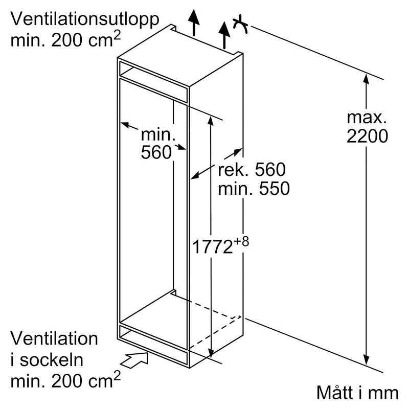 KI86NVSE0 iQ300 jääkaappipakastin, integroitu
