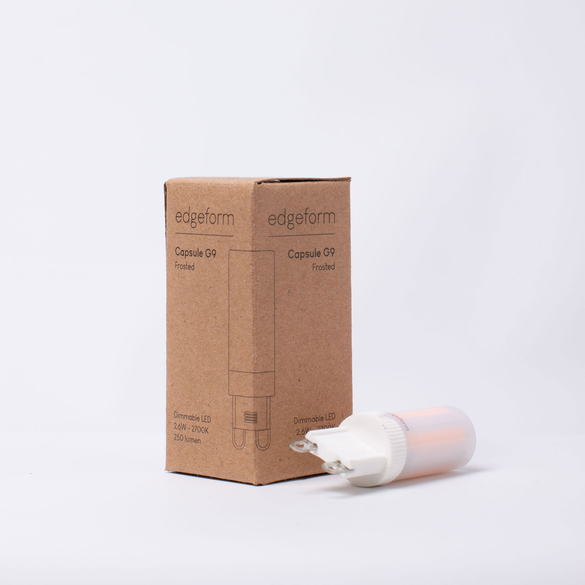 Edgeform Capsule G9 lyspære 2,6 W, matt glass