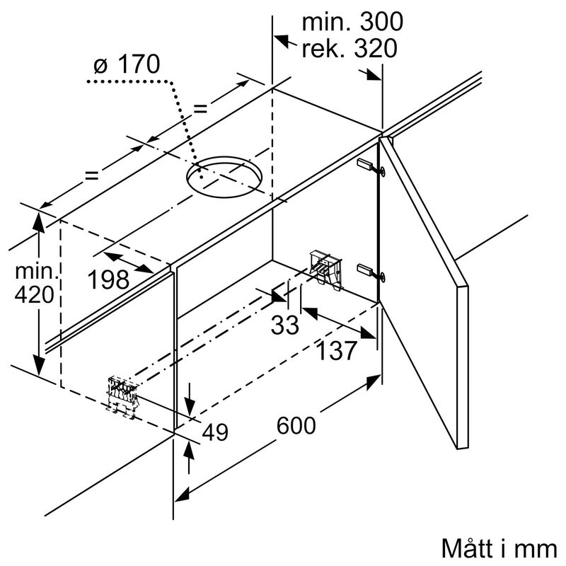LI97RB531 iQ300 utdragbar köksfläkt, silver