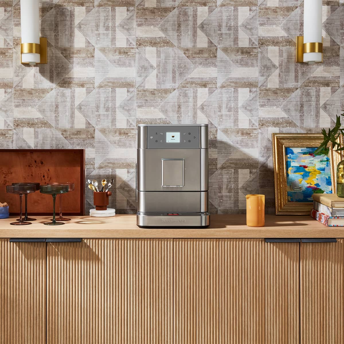KF6 espressomaskin, rostfritt stål