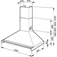 KD120HXE 120cm Victoria Vægmonteret Emhætte i Rustfrit Stål
