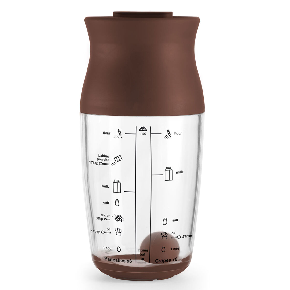 Shaker pannekakeblander, brun