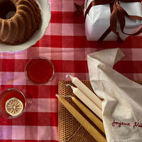 Paola dækkeserviet 250x145 cm, rød/rosa