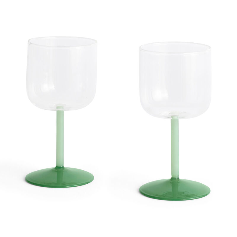 HAY Tint vinglas 2 stk., clear/jade light green/jade dark green