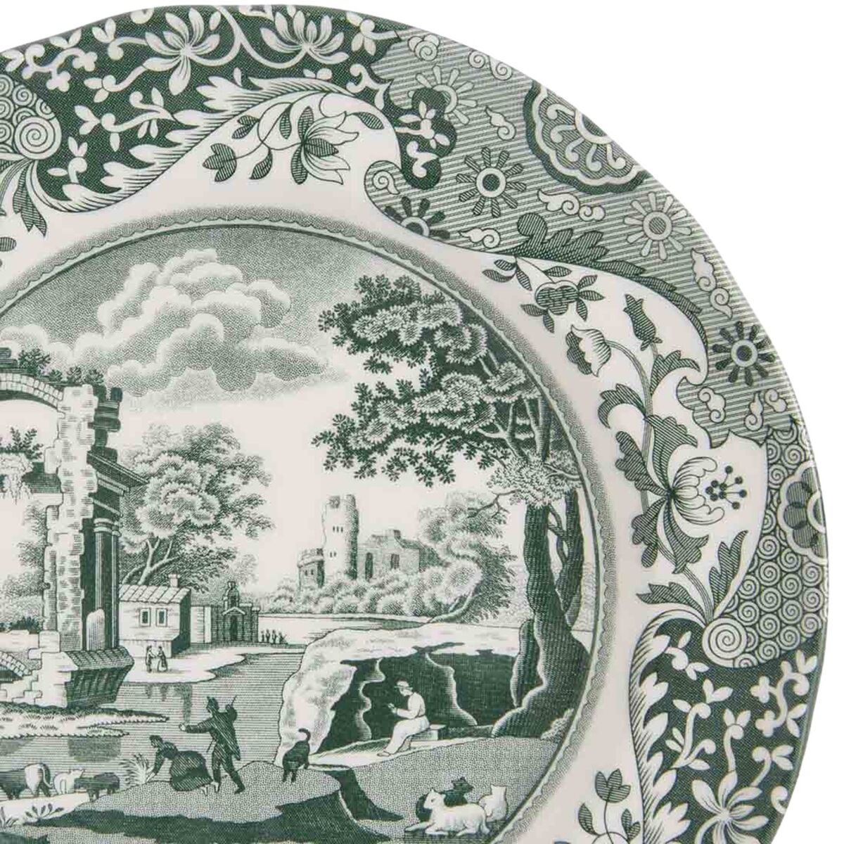 Heritage Green Italian tallerken 20 cm, grønn/hvit