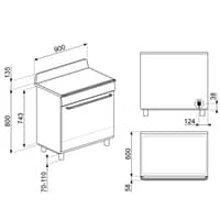 Victoria TR90IM induktionsspis 90 cm, creme