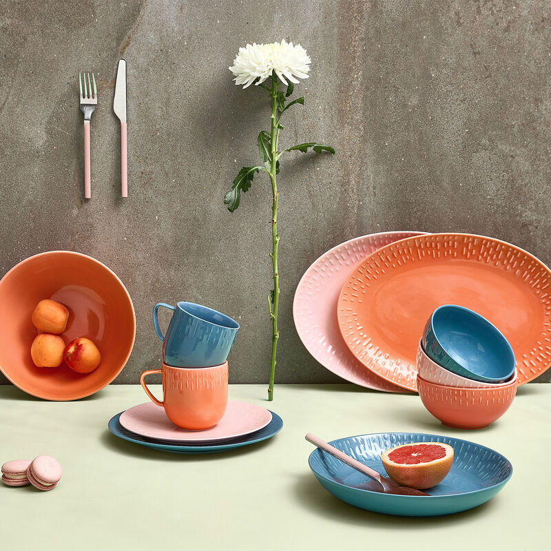 Aida Confetti Apricot Ovaali Vati 36x25,5 cm.