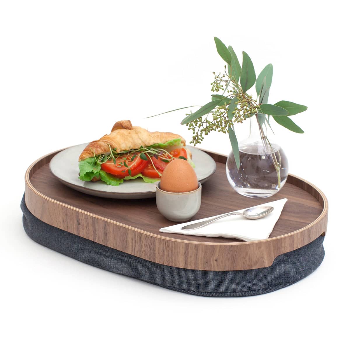 CurveLine Laptray knäbricka med anti-slip, medium, valnöt