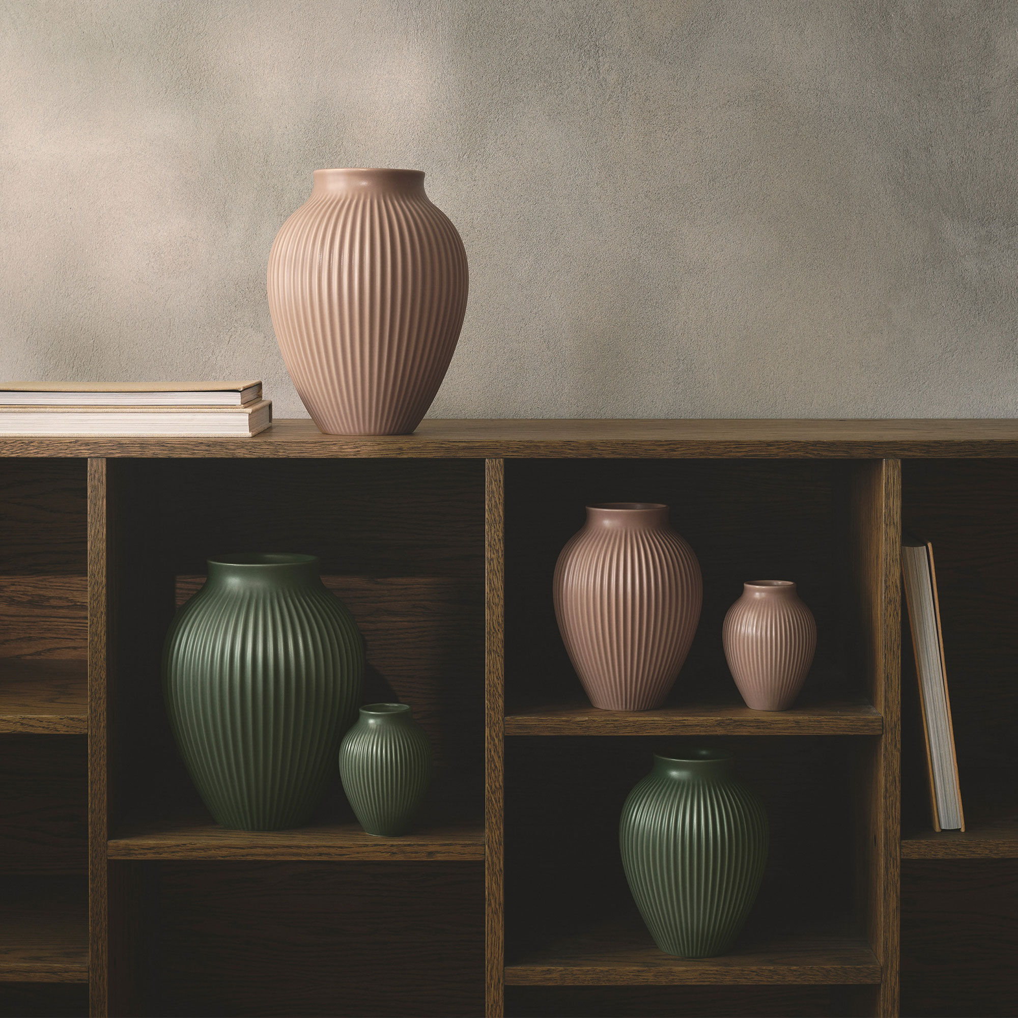 Knabstrup Ripple Mat Vase 20 cm, lys rosa