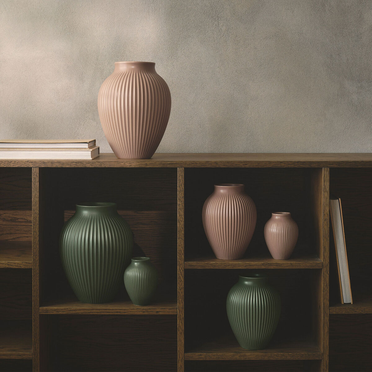 Knabstrup Ripple Mat Vase 20 cm, lys rosa