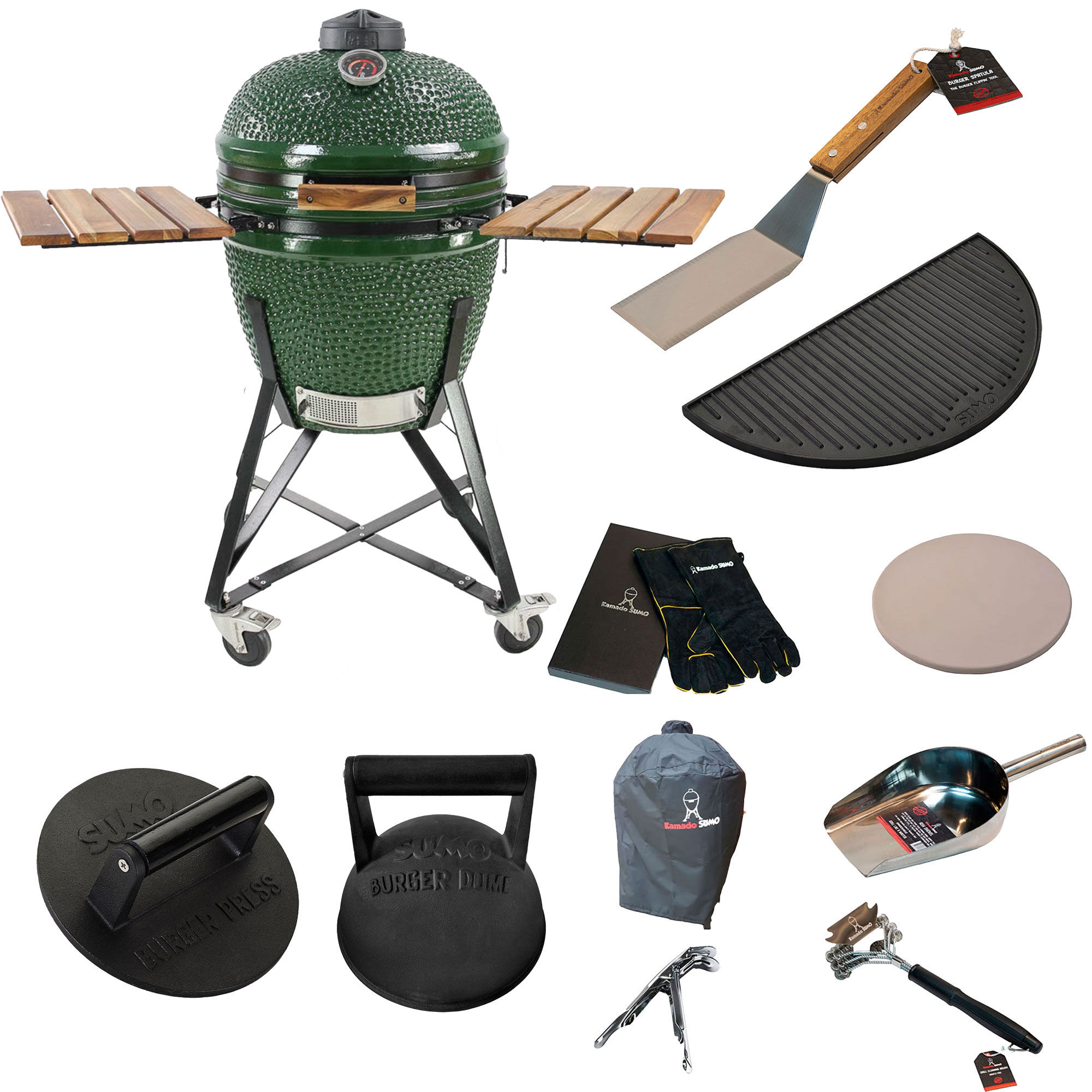 Kamado Sumo Midi Grønn med smashpakke
