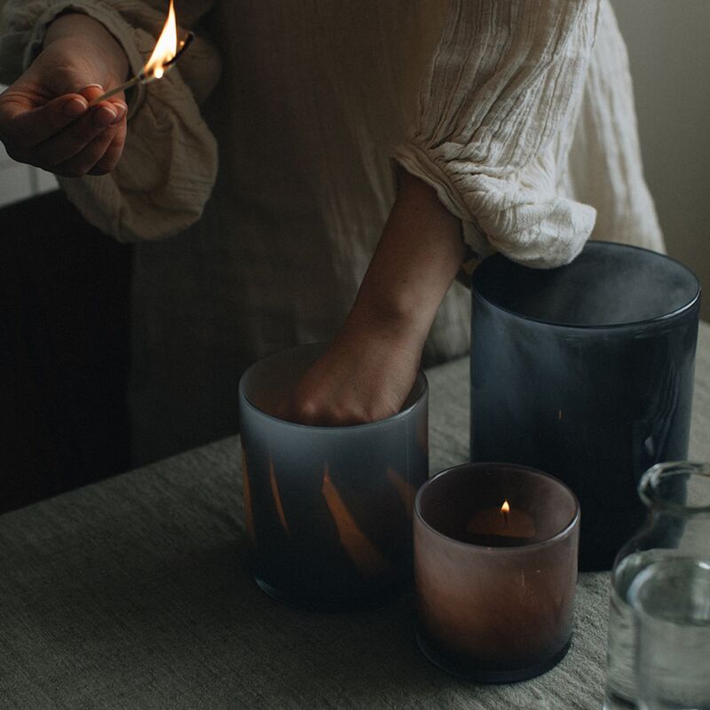 Lyric-kynttilälyhty large, dark grey