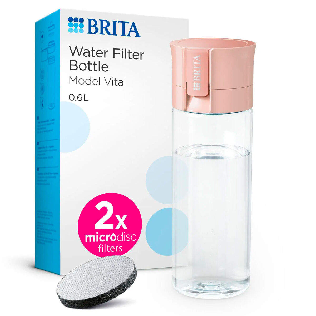 Vital vesipullo 0,6 litraa, aprikoosi