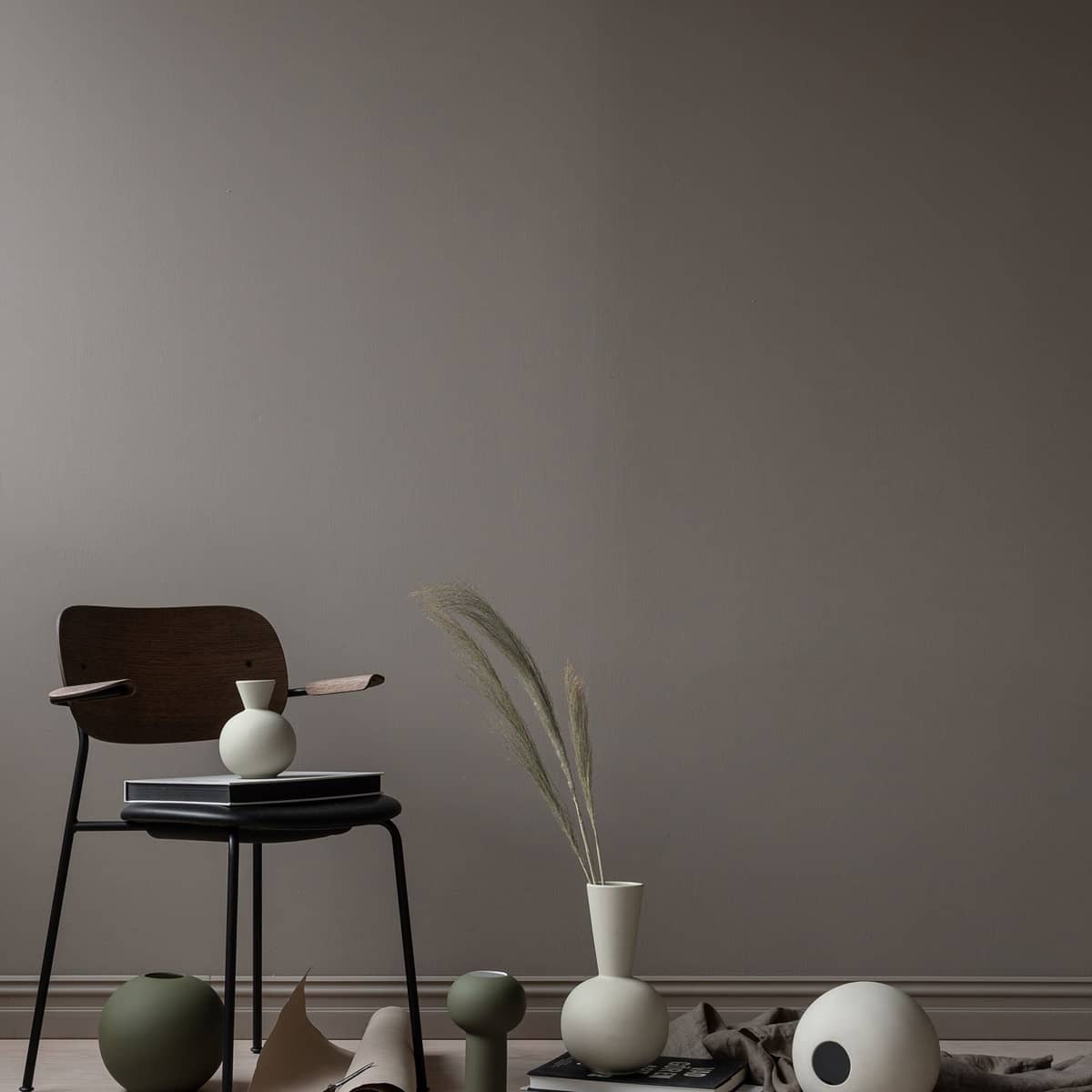 Ball vas, 20 cm, olive