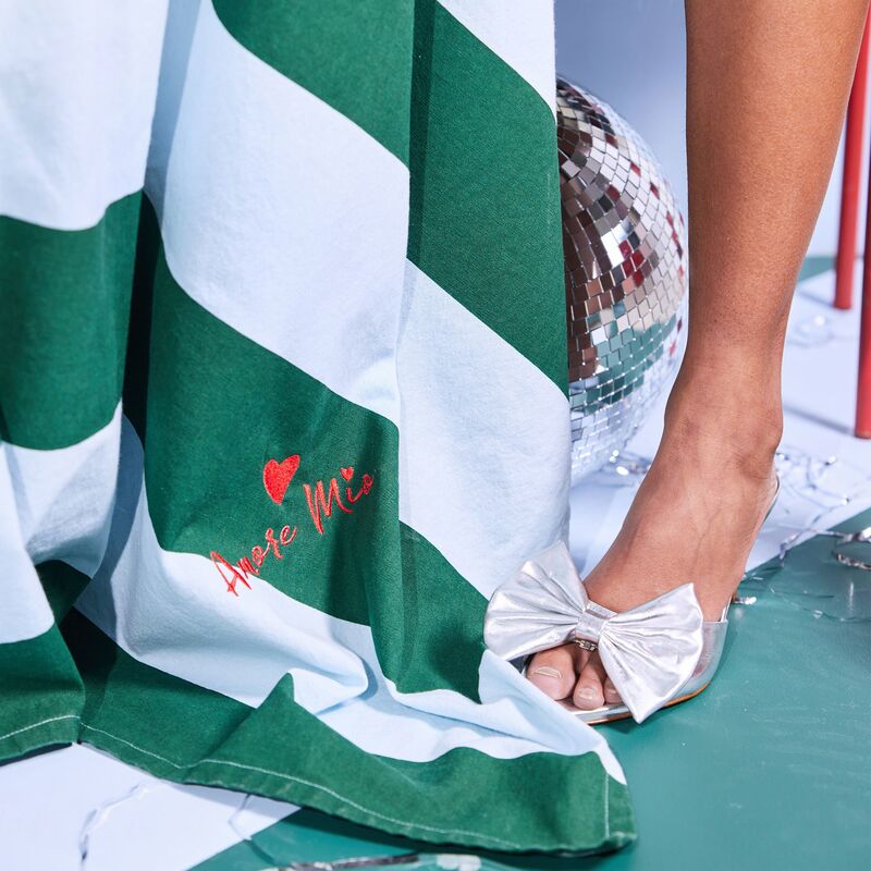 Love bordsduk 150x280 cm, grön/ljusblå