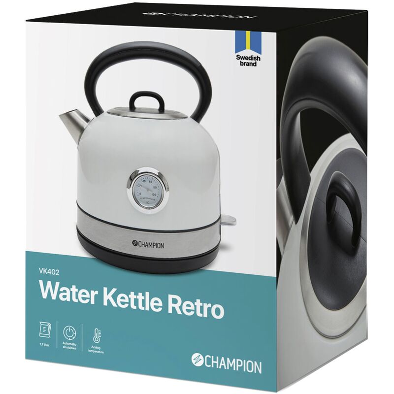 Retro Elkedel 1,7 liter, cremehvid