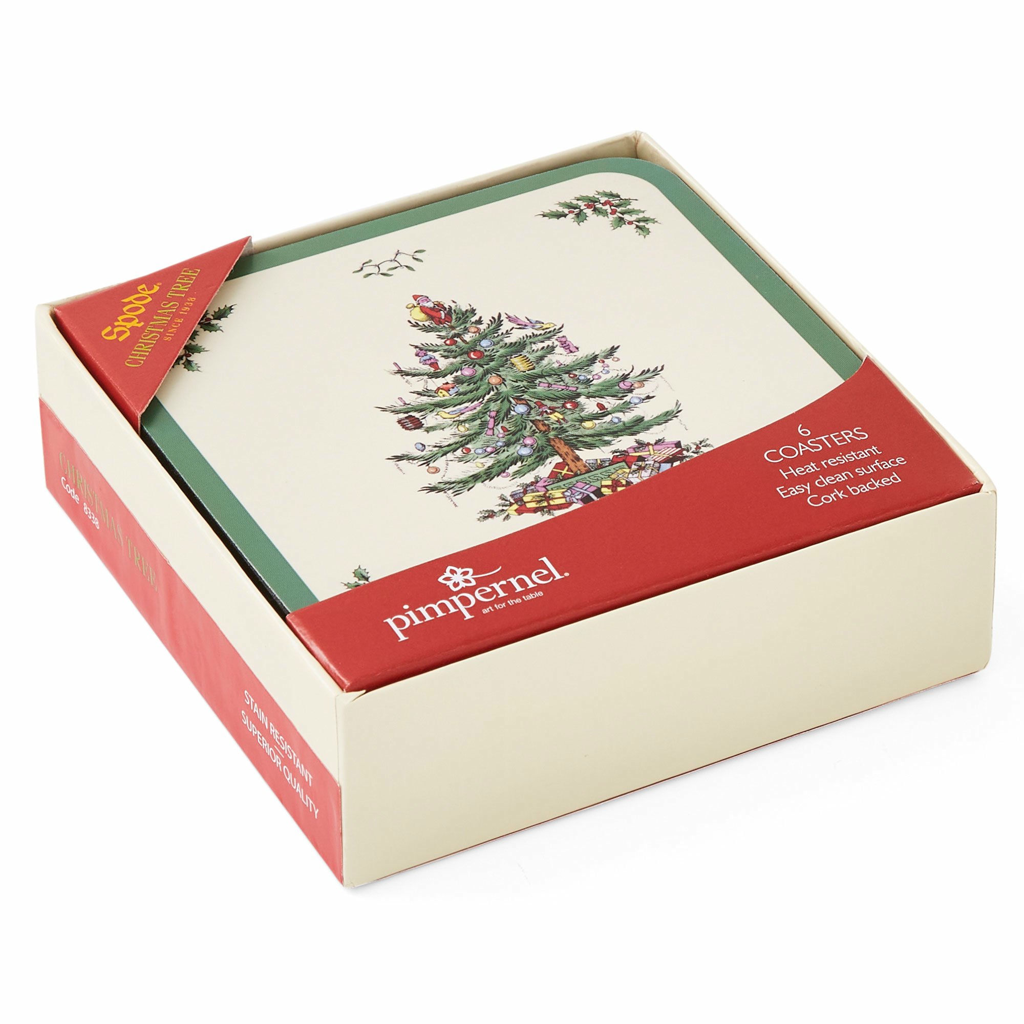 Alternativ bild 1 för Spode Christmas Tree glasunderlägg 6-pack