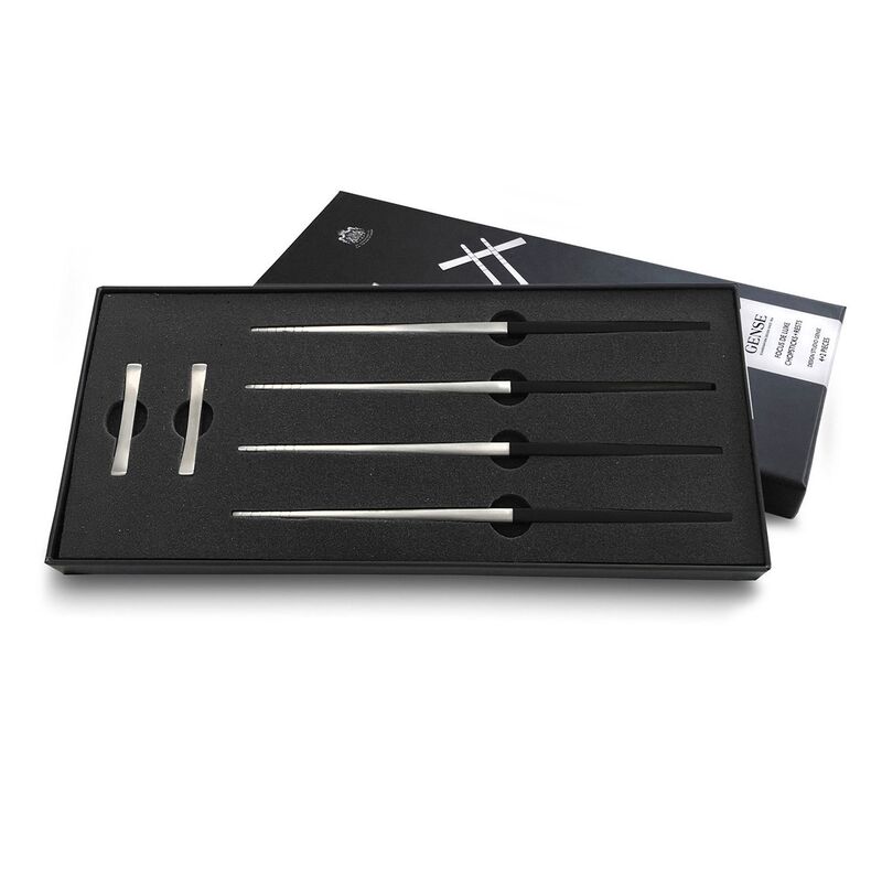 Focus de Luxe spisepinde-sæt 6 dele, sort/mat stål