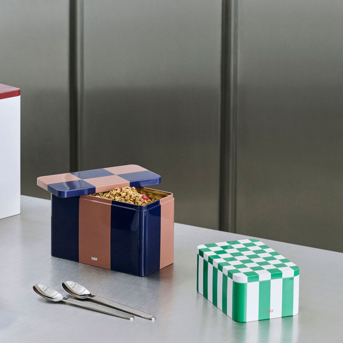 Hay Opbevaringskrukke Plade S Grøn Off-White