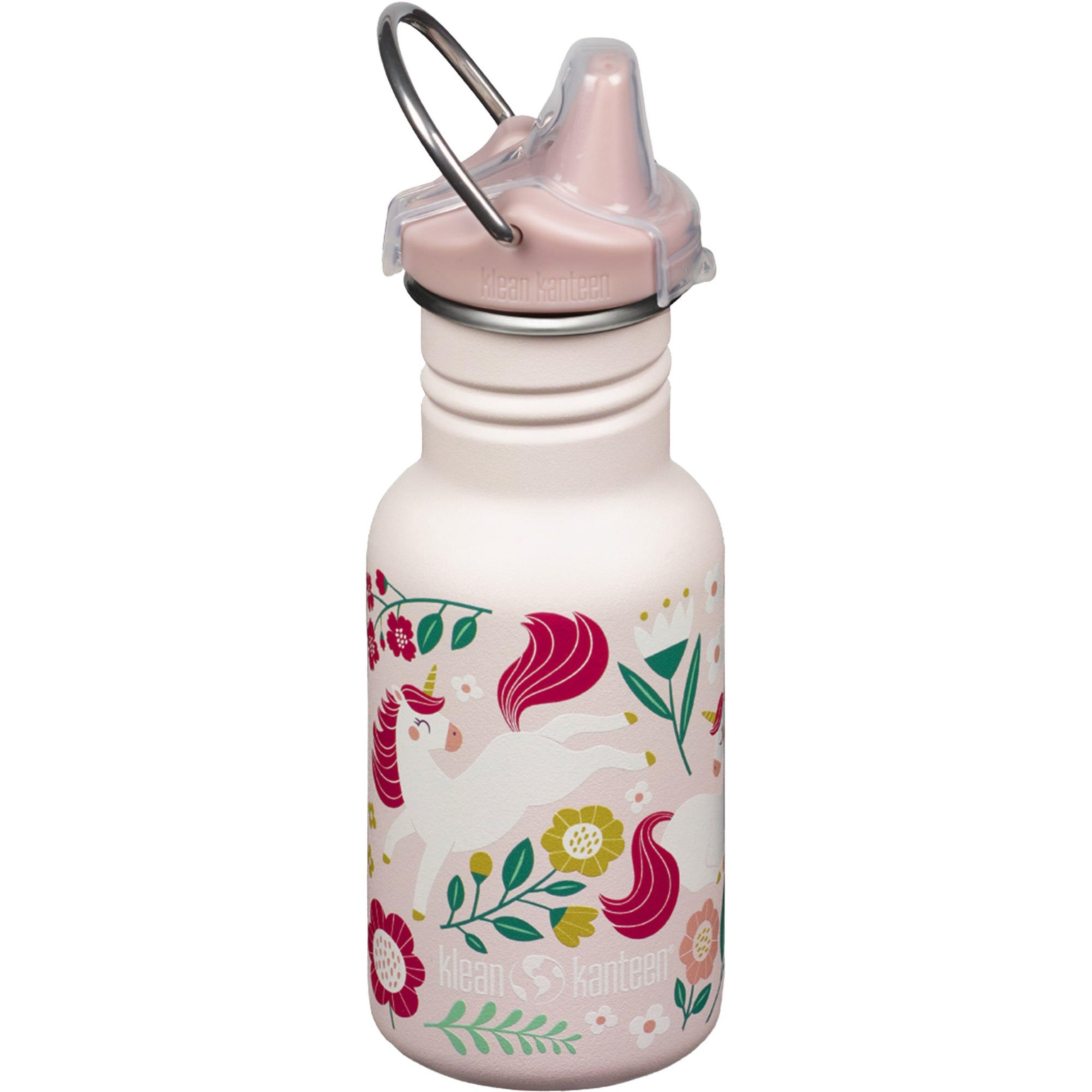 Kid Classic Narrow Sippy vattenflaska med pip 355 ml, leaping unicorns