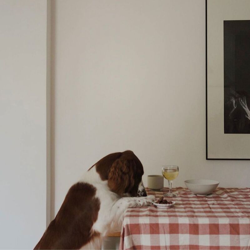 Bertel duk 330x145 cm, brun/aprikos