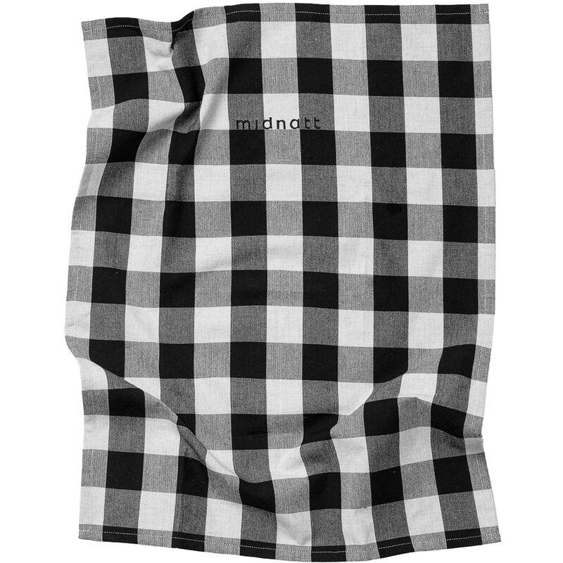 Midnatt Kjøkkenhåndkle, svart-hvitt rutet