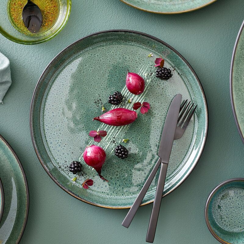 Gastro tallrik 21 cm, musta/vihreä