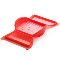 Ångkokare till mikrovågsugn, röd