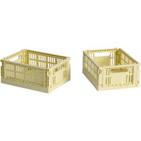 HAY Colour Crate Mini oppbevaringsbokser 2 stk, light yellow