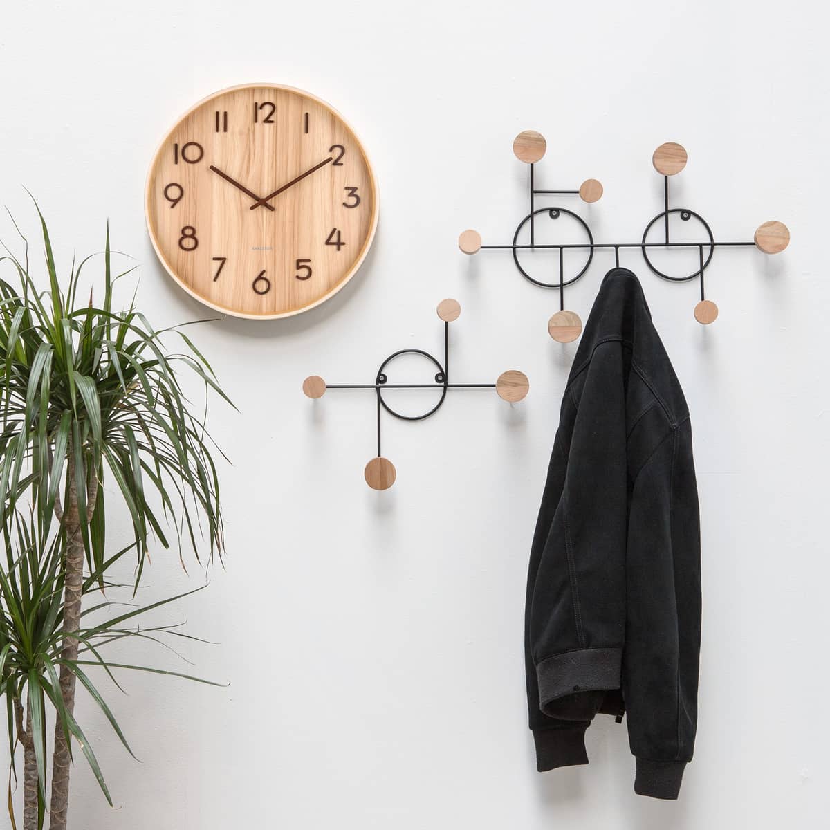 Pure veggklokke 40 cm, light wood