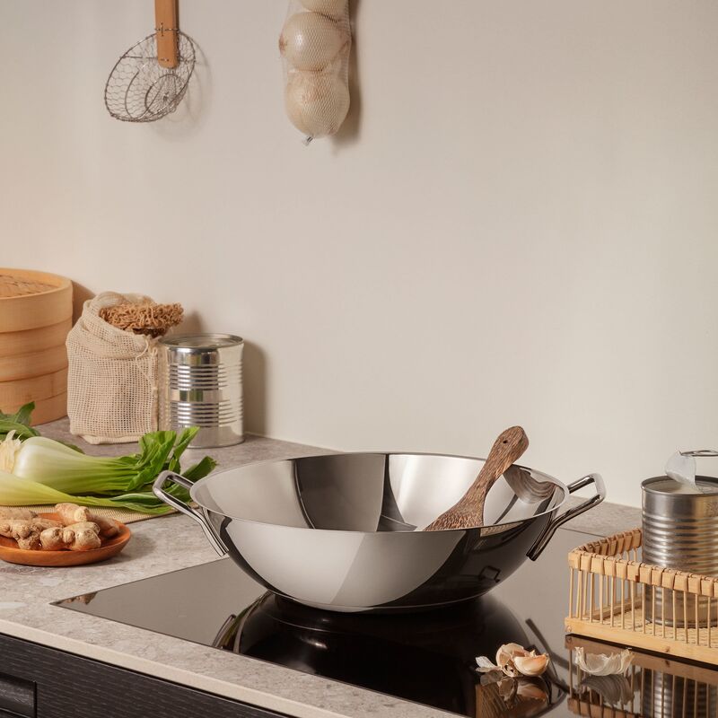 Wok 5 liter, rostfritt stål