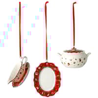 Toy's Delight julpynt serveringsset 3 delar, röd/vit