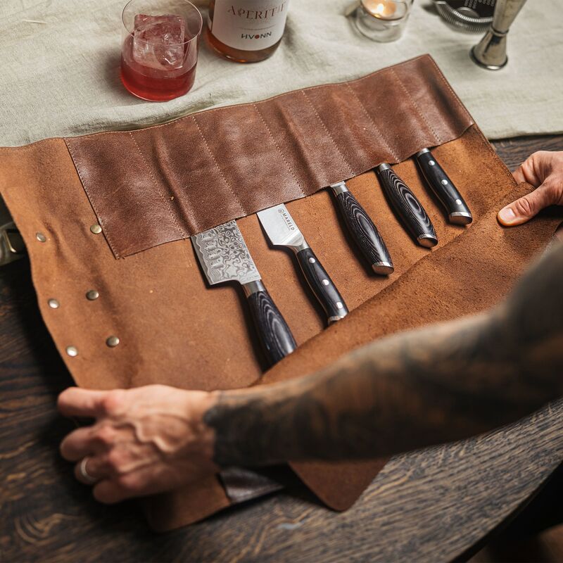 Veitsisuojus 7 lokerolla, ruskea