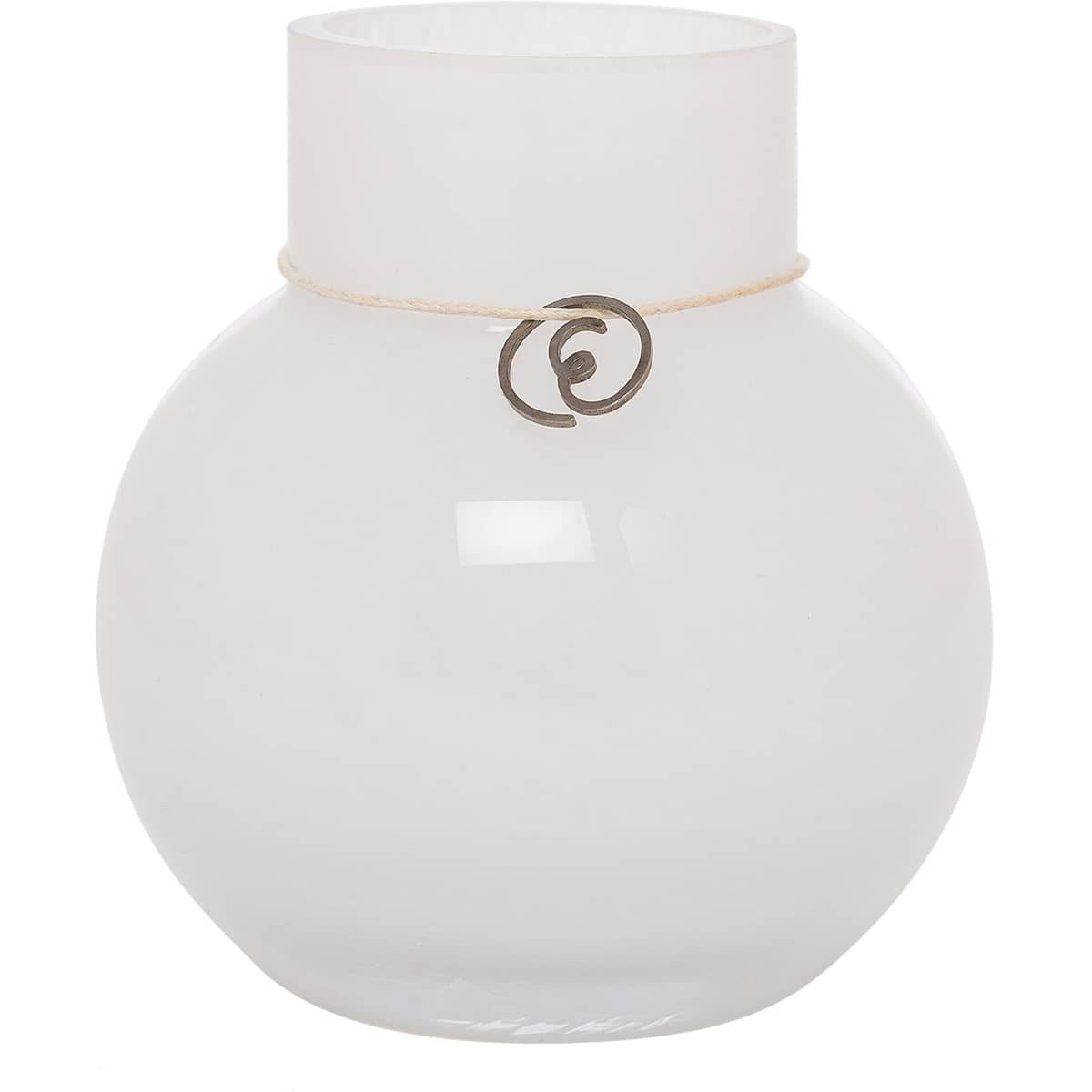 Glasvas rund 10 cm Ø9 cm, vit
