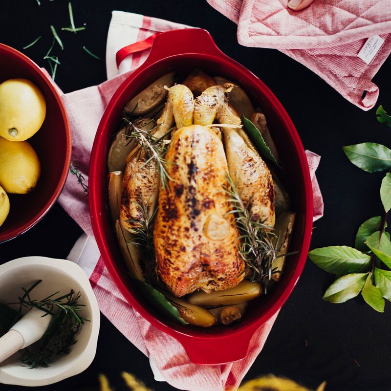 Stekegryte (L) 9 liter, rød