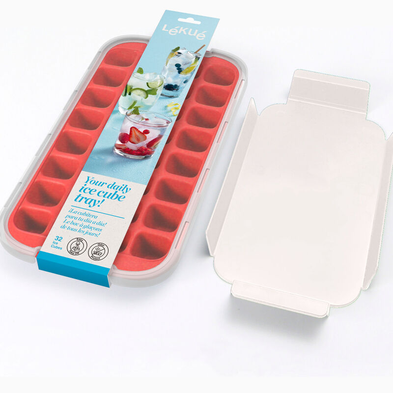 Lékué Isbitform silikon med lokk, rød