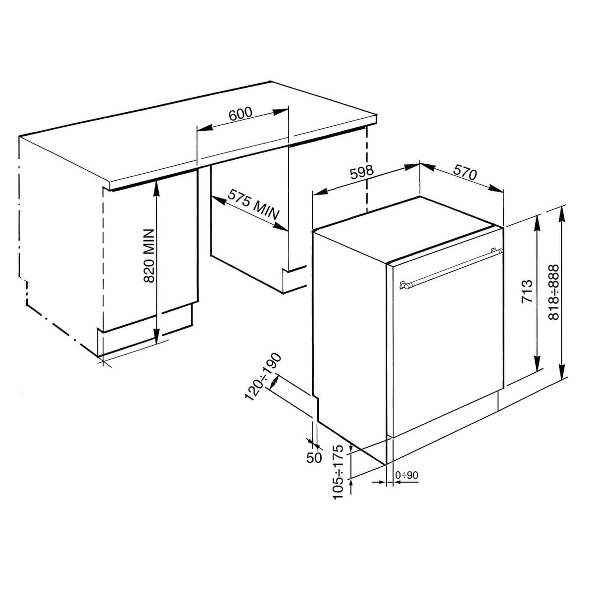 STX235CLLO opvaskemaskine til underbygning