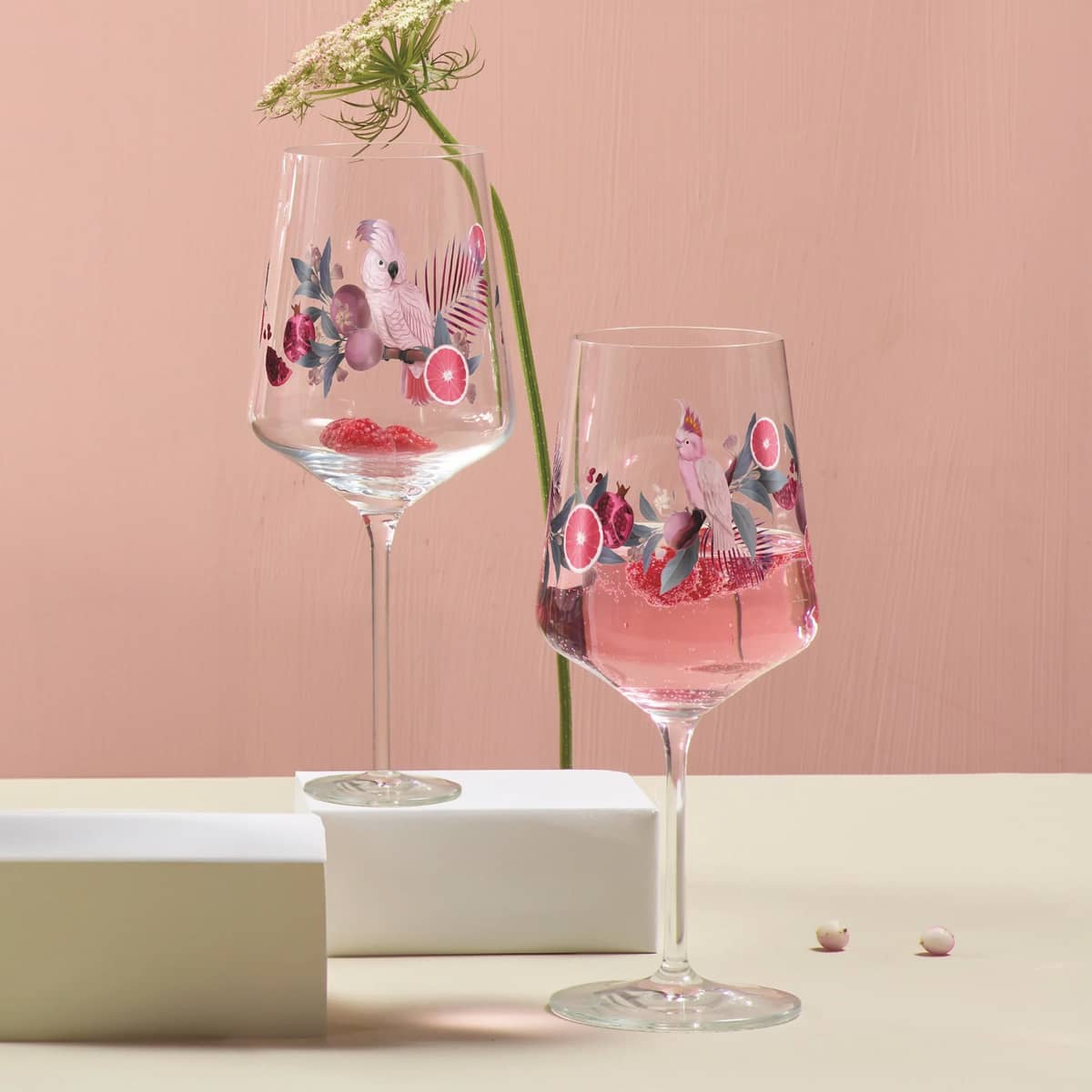 Sommersonett Birds vinglas, 2 st