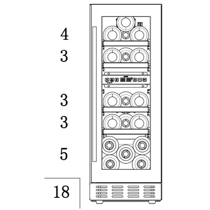 Arctic Collection 30D Fullglass Black indbygget vinkøleskab 18 flasker