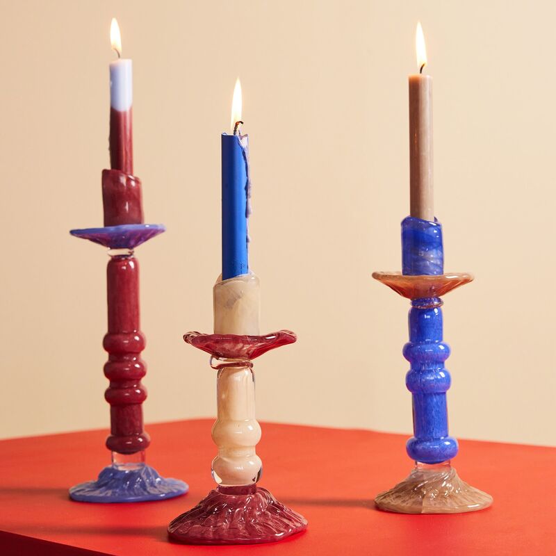 ljusstake 26 cm, blå