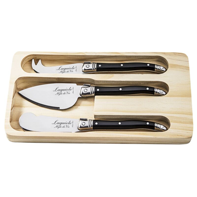 Laguiole Ostknive 3 stk, sort