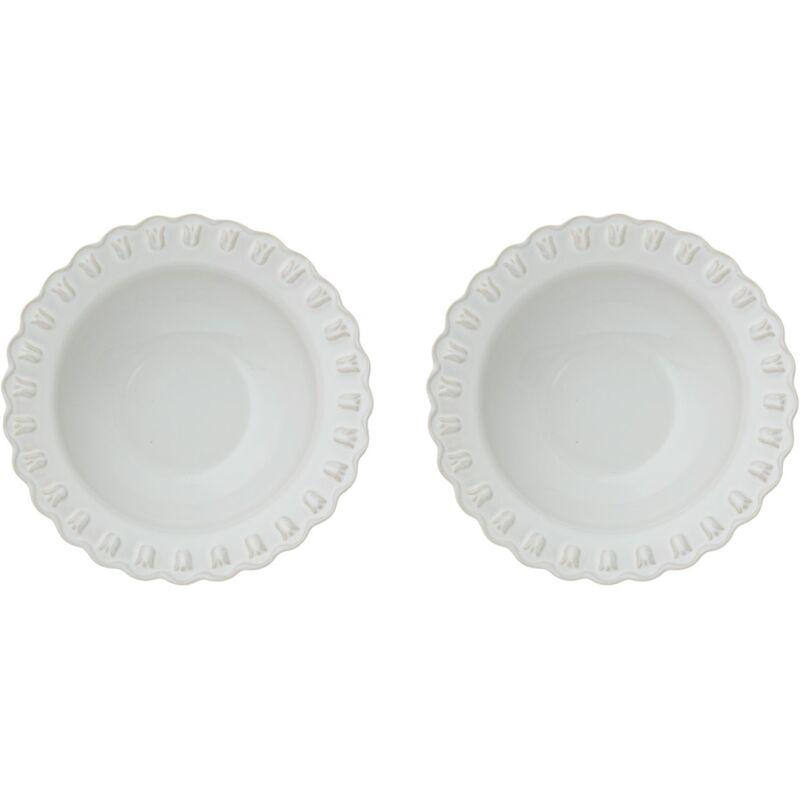 Tulipa dyb tallerken 23 cm, 2-pak, hvid