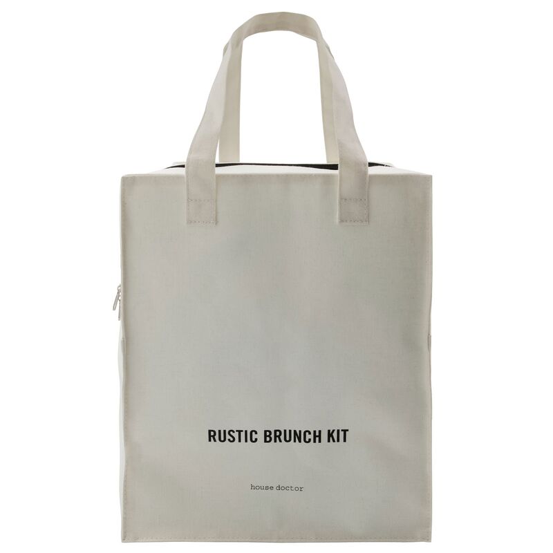 Rustik brunchsæt 16 dele, grå/blå