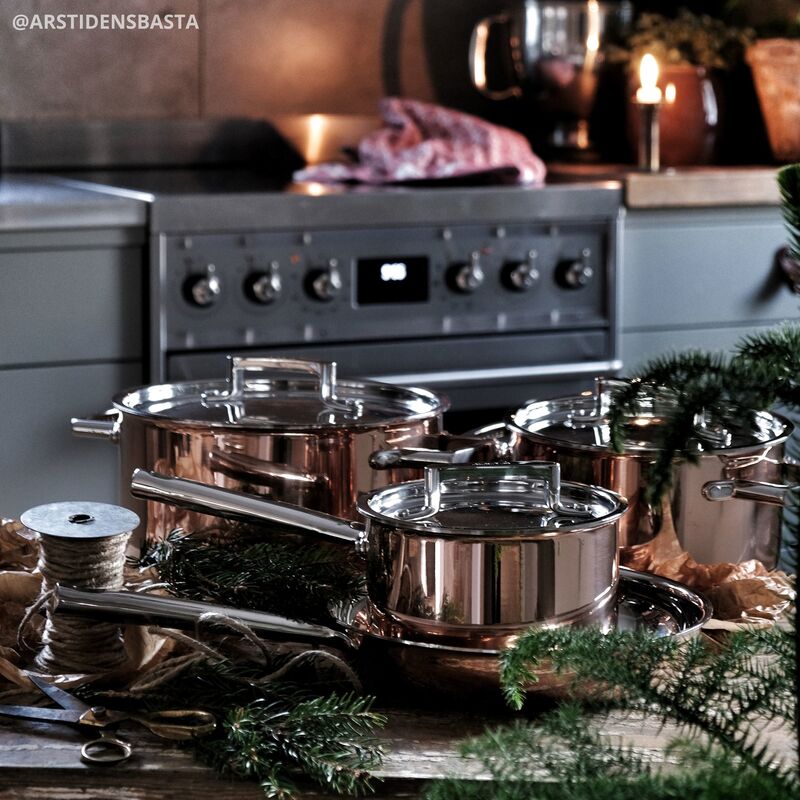 Kobber Grydesæt 4 dele