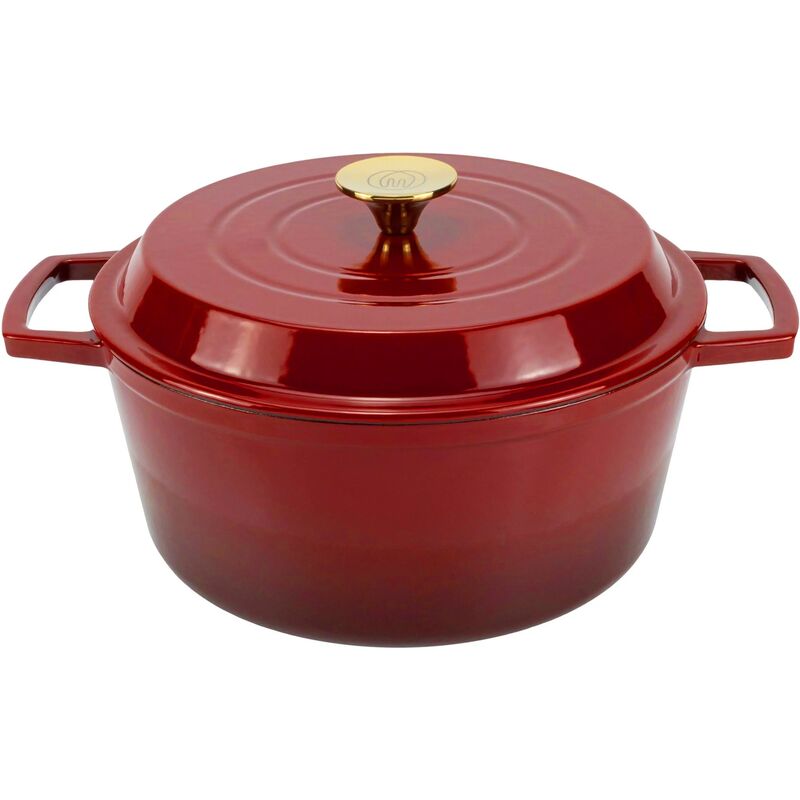 Støbejernsgryde 5 liter, rød